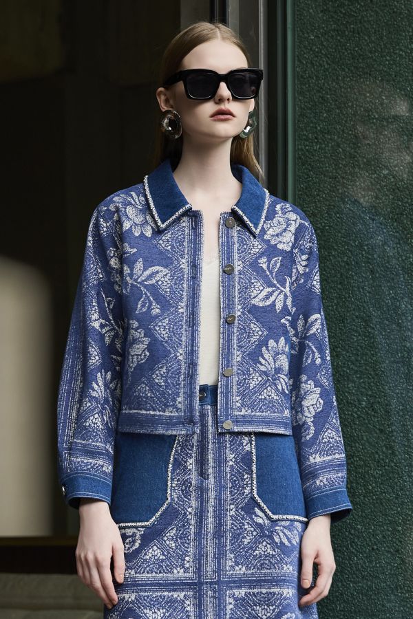 牛仔印花外套 