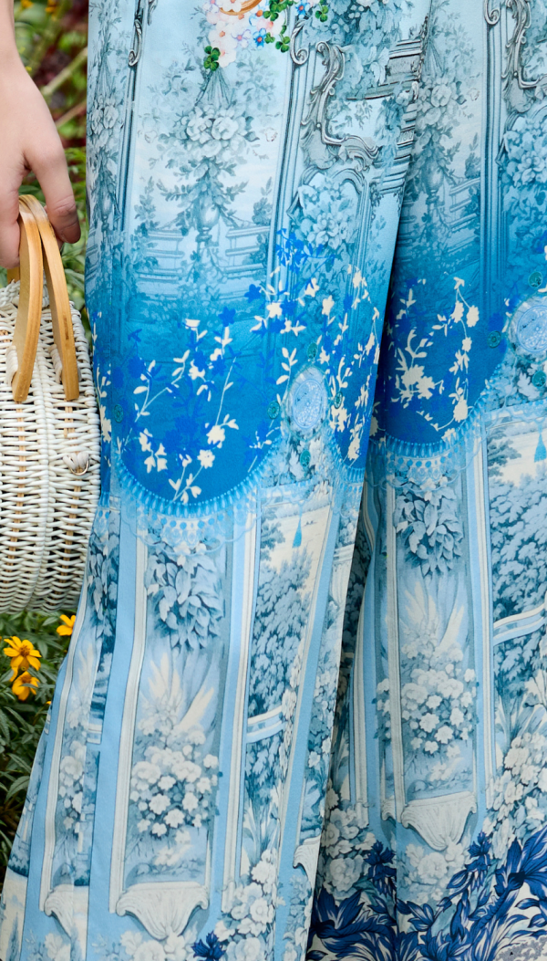 印花小寬褲 