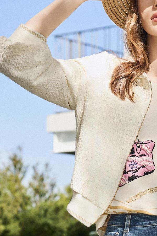 金蔥肌理連帽外套 