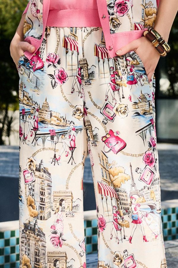 插畫印花長褲 
