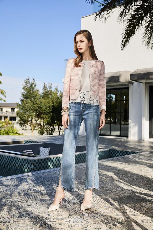 花紗蕾絲套裝外套 