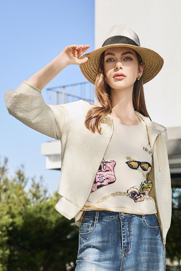 金蔥肌理連帽外套 