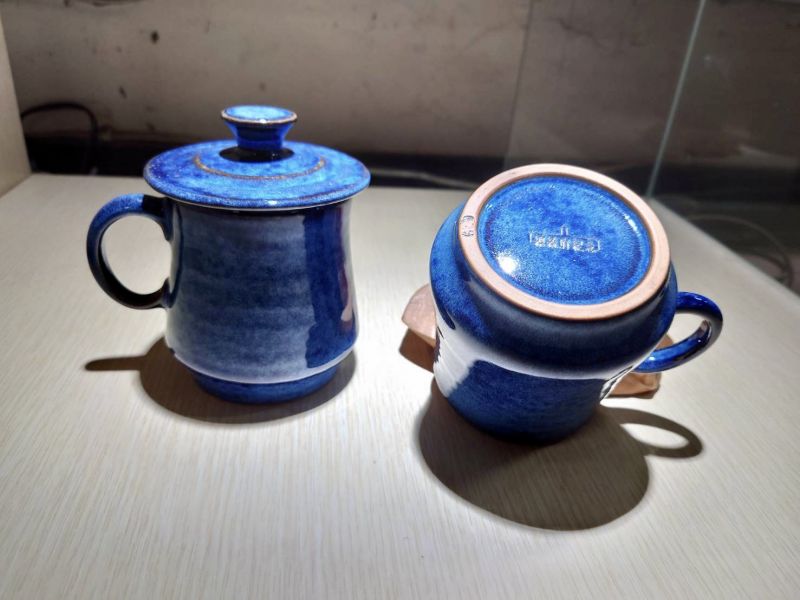 總統府紀念手作陶杯（湛藍） 