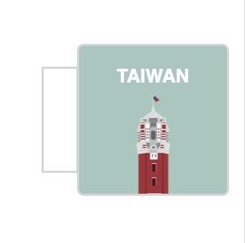 「TAIWAN 出頭」迷你燈箱磁貼（湖水綠） 