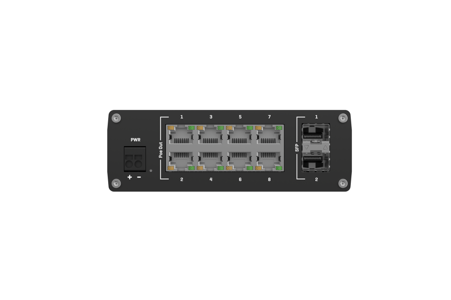 Teltonika TSW200 工業級 8 埠 Gigabit PoE+ 交換器 TSW200 台灣, Teltonika TSW200, 工業級 PoE 交換器, 8埠 PoE+ Switch, SFP 光纖工業交換器, 240W PoE 變壓器, 導軌式交換器 DIN-Rail, 戶外監控交換器, 英菲達科技