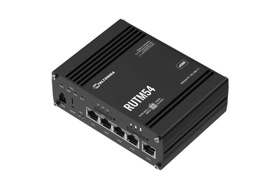Teltonika RUTM54 工業級 5G 高速無線路由器 | 雙SIM卡自動備援 千兆網口 IIoT物聯網閘道器 英菲達科技 RUTM54 台灣, Teltonika RUTM54, 工業級 5G 路由器, Wi-Fi 6 工業路由器, 雙 SIM 卡 5G 閘道器, 5G 備援路由器, 智慧工廠 5G 網關, 4K 監控行動回傳, 高速物聯網 IoT, 英菲達科技