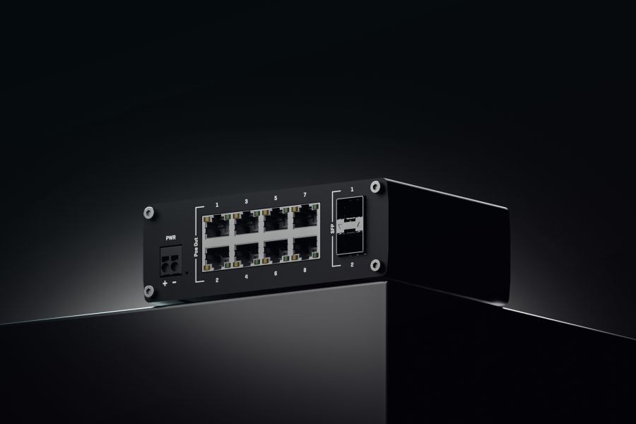 Teltonika TSW200 工業級 8 埠 Gigabit PoE+ 交換器 TSW200 台灣, Teltonika TSW200, 工業級 PoE 交換器, 8埠 PoE+ Switch, SFP 光纖工業交換器, 240W PoE 變壓器, 導軌式交換器 DIN-Rail, 戶外監控交換器, 英菲達科技