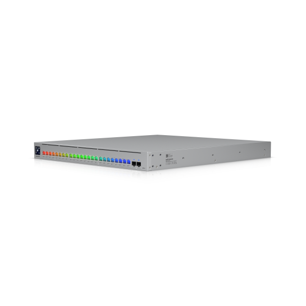 Enterprise Campus 24 PoE ECS-24-PoE, UniFi交換器, EtherLighting, 24埠PoE, Ubiquiti, 網管交換器, 10G SFP+, PoE+, 智慧機房, 靜音交換器, 燈光辨識, 企業網路, 層級2交換器, 網路設備