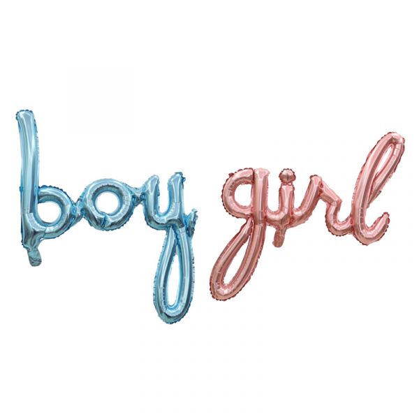 草寫BOY/GIRL鋁模氣球 寶寶週歲