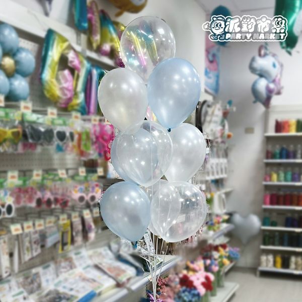 【空飄】泡沫淺藍乳膠氣球串 空飄氣球