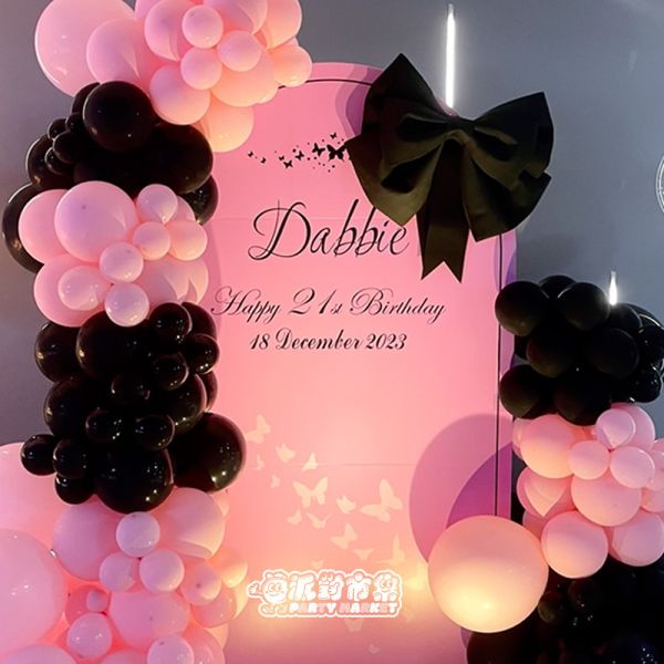 【專人佈置】粉黑蝴蝶結佈置組 台北佈置,飯店佈置,氣球佈置,生日佈置,告白佈置,求婚氣球推薦,求婚佈置氣球,告白派對氣球,台北氣球派對佈置,台北節慶氣球佈置