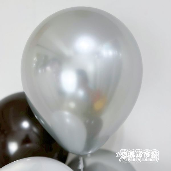 【空飄】時尚黑銀乳膠氣球串 空飄氣球