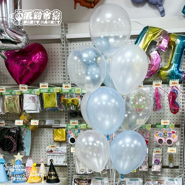 【空飄】泡沫淺藍乳膠氣球串 空飄氣球