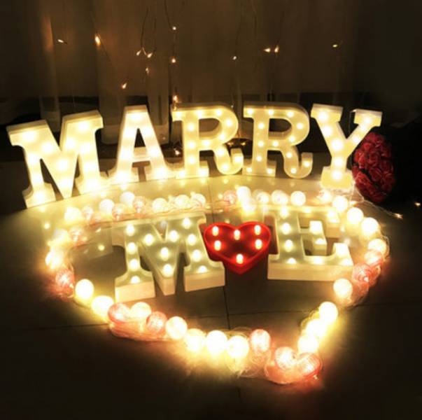 MARRY ME 求婚告白字母燈出租 氣球佈置