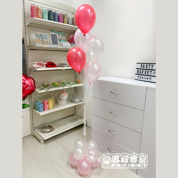 【空飄】紅粉乳膠氣球串（含底座） 空飄氣球