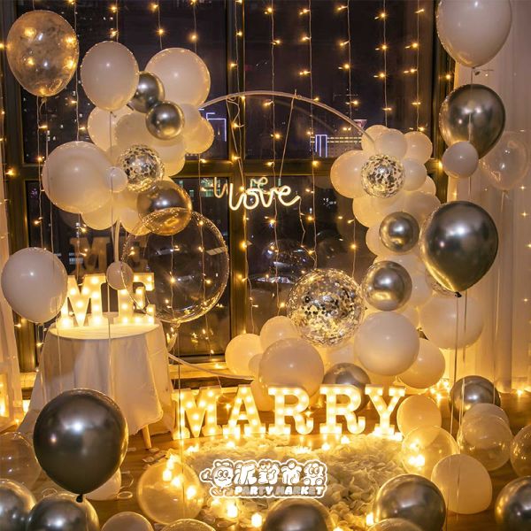 【專人佈置】銀白婚約求婚佈置組 台北佈置,飯店佈置,氣球佈置,生日佈置,告白佈置,求婚氣球推薦,求婚佈置氣球,告白派對氣球,台北氣球派對佈置,台北節慶氣球佈置