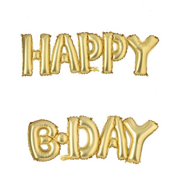 連體HAPPY BDAY生日快樂鋁膜氣球 寶寶週歲