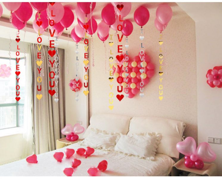 情人節燙金LOVE拉花掛旗 I LOVE YOU拉花掛旗