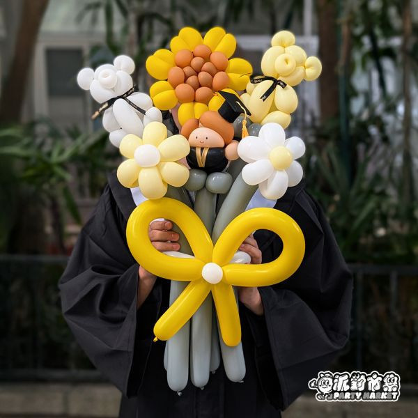 【畢業季】快樂畢業祝福花束 氣球花束,韓式氣球,畢業氣球,畢業花束,氣球蛋糕帽,氣球花束台北,畢業花束台北,畢業氣球台北