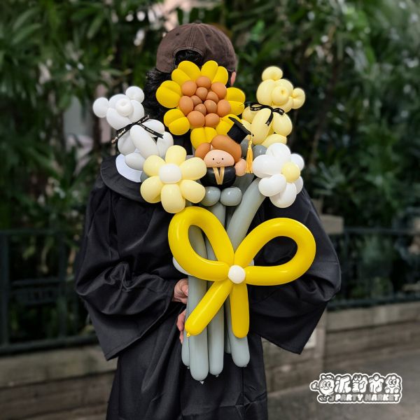 【畢業季】快樂畢業祝福花束 氣球花束,韓式氣球,畢業氣球,畢業花束,氣球蛋糕帽,氣球花束台北,畢業花束台北,畢業氣球台北