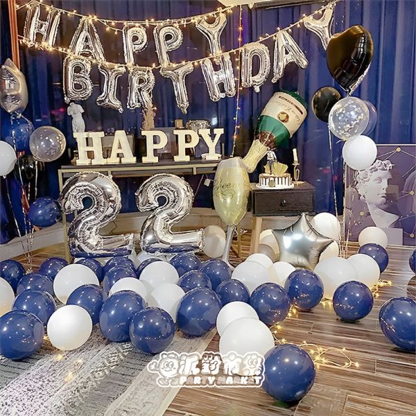 【專人佈置】寶石夜藍氣球生日佈置 台北佈置,飯店佈置,氣球佈置,生日佈置,告白佈置,求婚氣球推薦,求婚佈置氣球,告白派對氣球,台北氣球派對佈置,台北節慶氣球佈置