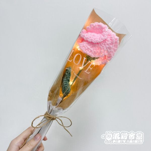 編織康乃馨花束（3朵 / 1朵） 編織花束,毛線花朵,畢業花束,編織花,毛線花,針織花,鉤針花,母親節花束,康乃馨花束,母親節禮物,母親節