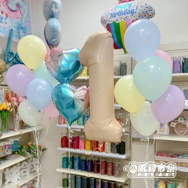 【空飄】馬卡龍色數字氣球串 生日佈置,生日氣球,空飄氣球,台北氣球,求婚佈置,畢業氣球,告白氣球,氣球佈置,活動佈置,新北氣球