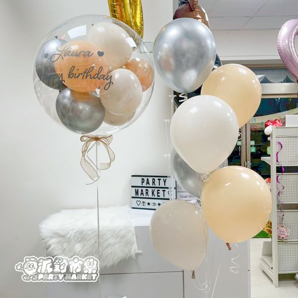 【空飄】溫暖奶油色波波球串 生日佈置,生日氣球,空飄氣球,台北氣球,求婚佈置,畢業氣球,告白氣球,氣球佈置,活動佈置,新北氣球