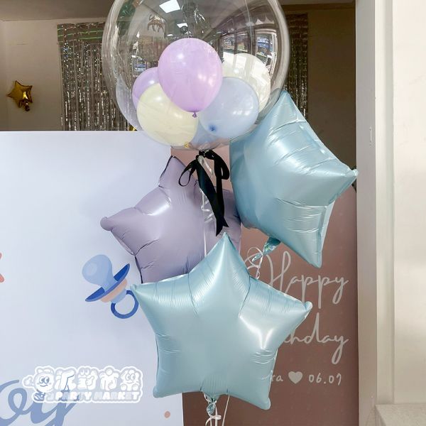 【空飄】泡泡五角星氣球串 生日佈置,生日氣球,空飄氣球,台北氣球,求婚佈置,畢業氣球,告白氣球,氣球佈置,活動佈置,新北氣球