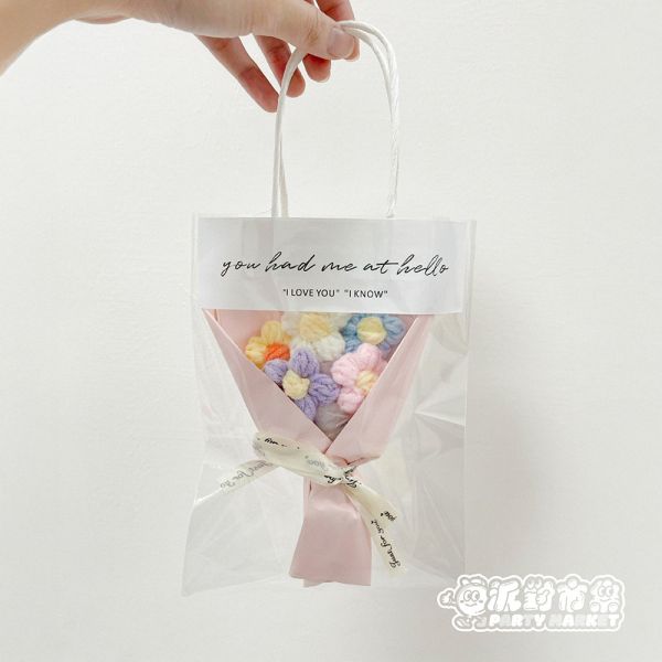 編織泡芙小花束 編織花束,毛線花朵,畢業花束,編織花,毛線花,針織花,鉤針花,聖誕節,情人節