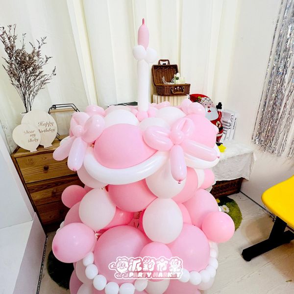 韓式巨型蛋糕氣球 韓式氣球,生日氣球,生日蛋糕,生日氣球派對,生日氣球台北,交換禮物,氣球蛋糕,生日佈置,生日氣球佈置,氣球派對