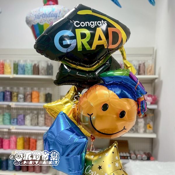 【空飄】畢業鋁膜球串 生日佈置,生日氣球,空飄氣球,台北氣球,求婚佈置,畢業氣球,告白氣球,氣球佈置,活動佈置,新北氣球