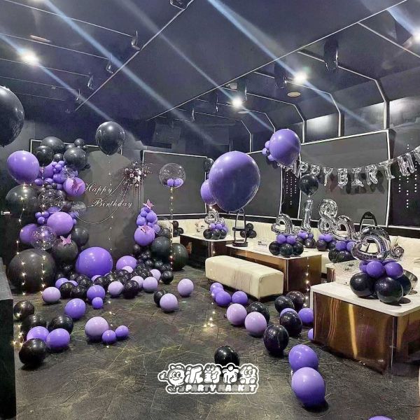【專人佈置】紫夜派對生日氣球佈置 台北佈置,飯店佈置,氣球佈置,生日佈置,告白佈置,求婚氣球推薦,求婚佈置氣球,告白派對氣球,台北氣球派對佈置,台北節慶氣球佈置