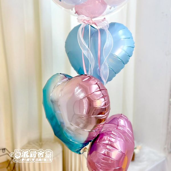 【空飄】求婚藍粉月亮波波球串 空飄氣球,生日氣球,生日佈置,氣球佈置,氦氣氣球,求婚佈置,告白氣球,婚禮佈置,週歲佈置,性別派對