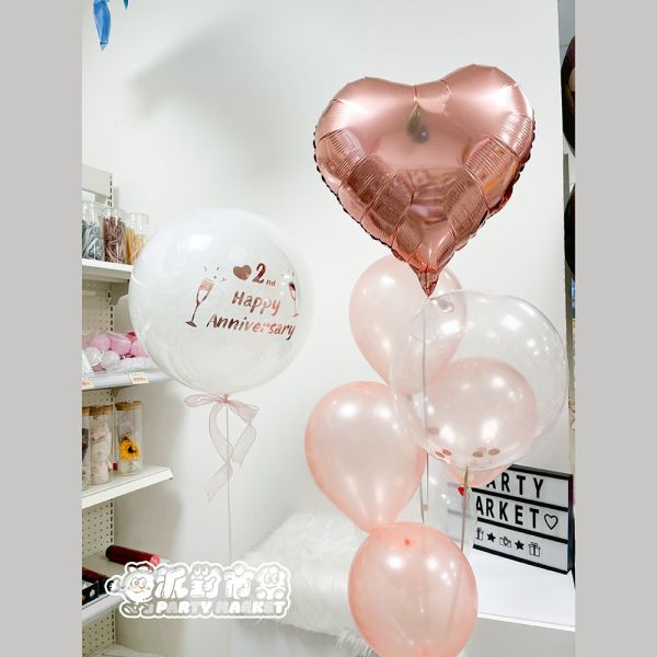 【空飄】週年玫瑰愛心波波球串 生日佈置,生日氣球,空飄氣球,台北氣球,求婚佈置,畢業氣球,告白氣球,氣球佈置,活動佈置,新北氣球
