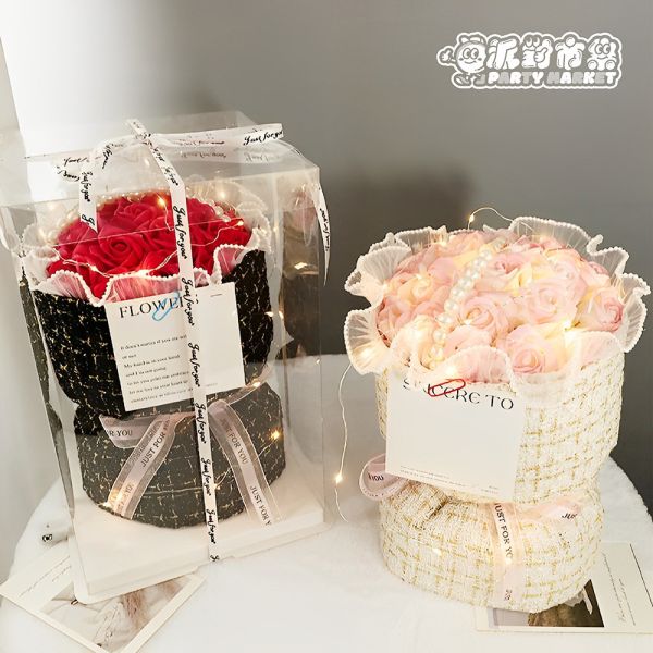 小香風玫瑰香皂花束 仿真花,虞美人,永生花,拍照道具,生日,畢業,母親節,情人節,畢業花束,冰島罌粟花,冰島罌粟花束