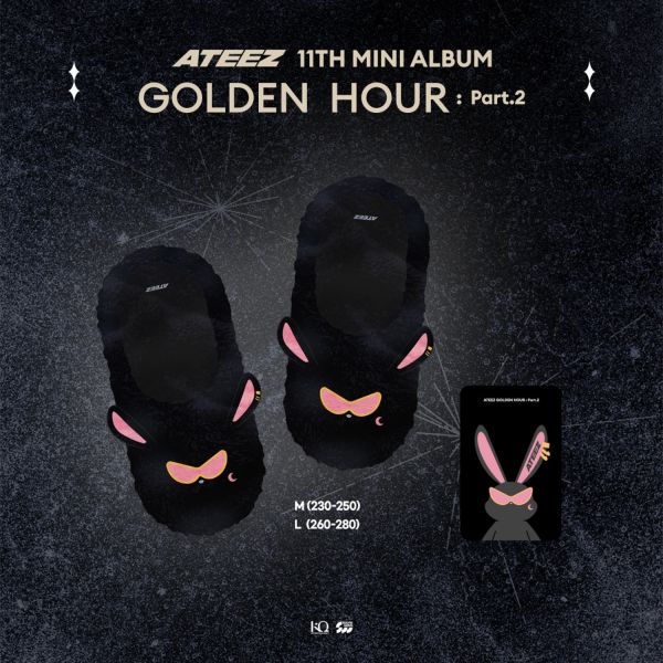 ATEEZ Mito毛絨拖鞋 贈 隨機小卡1張  [ GOLDEN HOUR PART 2 POP-UP STORE ] 官方週邊 代購 ~ 11/24 ATEEZ,Mito毛絨拖鞋,GOLDEN HOUR PART 2 POP-UP STORE,官方週邊