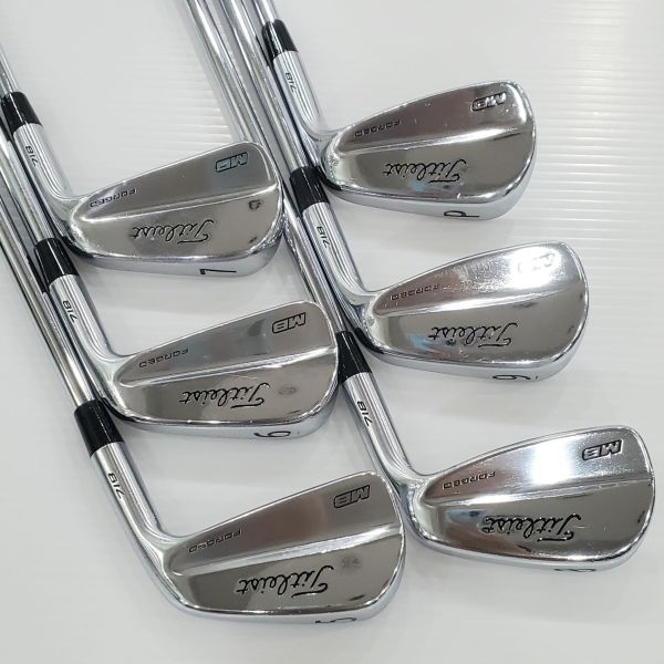 二手美品Titleist 718 MB ꜰᴏʀɢᴇᴅ 5-P(共6支)鐵桿組 搭配AMT ᴛᴏᴜʀ ᴡʜɪᴛᴇ ꜱ𝟤𝟢𝟢 111-129(漸進式桿身) S桿身 