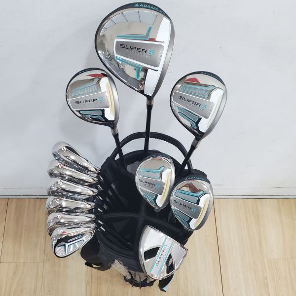 二手超美品ADAMS GOLF SUPER S ꜱᴘᴇᴇᴅʟɪɴᴇ ᴠꜱᴛ 開球木桿/3號球道木桿/5號球道木桿 搭配SPEEDLINE SUPER S H桿身+SUPER S IDEA 4號小雞腿/5號小雞腿/6-S(共6支)鐵桿組 搭配IDEA SUPER S H桿身+34"推桿 搭配全新腳架式球袋
