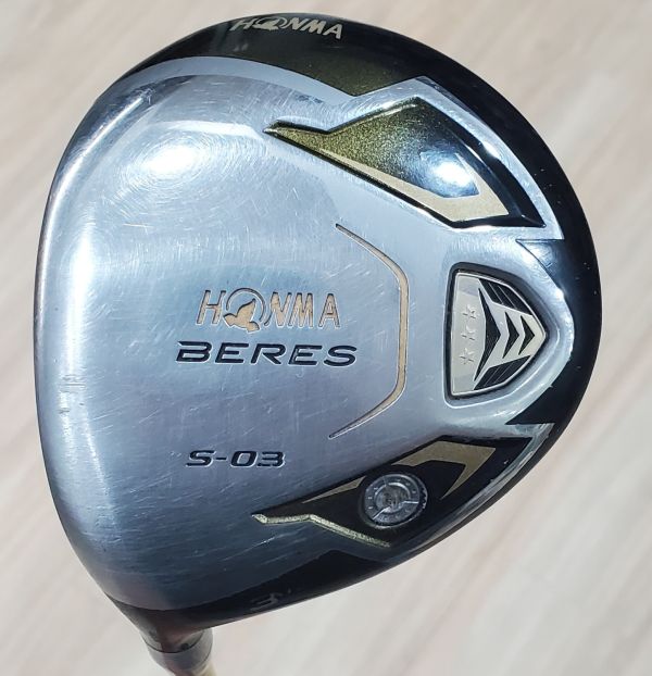二手美品 左手 左用HONMA BERES S-03(3顆*) 15° 3號球道木桿 搭配ARMRQ8 49 R桿身 