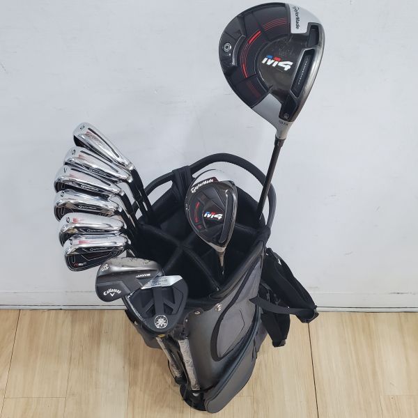 二手美品TaylorMade M4 9.5°/22° 開球木桿/4號小雞腿 搭配FUBUKI ᴛᴍ𝟧/ᴛᴍ𝟨 52/57 SR/R桿身+RSi𝟣 5-P(共6支)鐵桿組 搭配KBS ᴄ-ᴛᴀᴘᴇʀ𝟫𝟢 95 S桿身+Callaway JAW ꜰᴜʟʟ ᴛᴏᴇ ·R· 54/12°挖起桿 搭配Dynamic Gold 𝖲𝗉𝗂𝗇𝗇𝖾𝗋 𝖵𝖲𝖲 115 S桿身+ODYSSEY R-BALL STROKE LAB 34"推桿 搭配全新腳架式球袋 