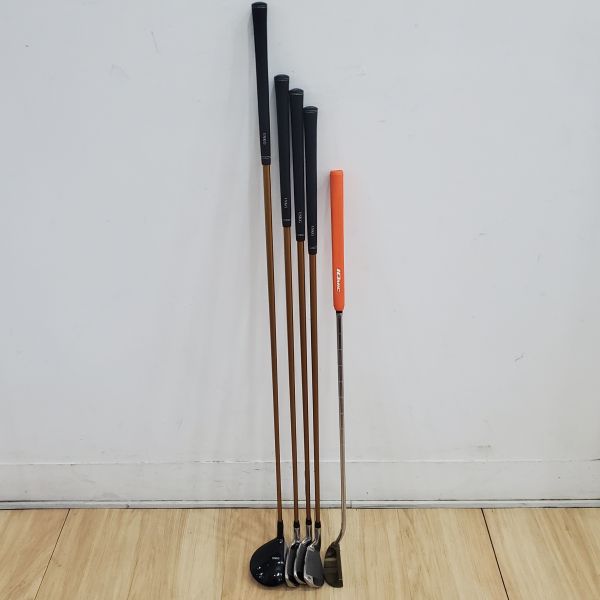 二手品 青年USKG ULTRALIGHT UL-12 3號球道木桿/6,8,P鐵桿組 搭配原廠KID POWER 63-43+Rawlings 31"推桿 大全配 搭配JR.ᴘʀᴏ二手球袋 