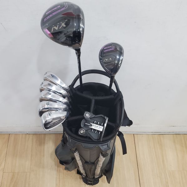 全新品 女生 女用HONMA BERES NX 11.5°/22° 開球木桿/4號小雞腿/7-S(共5支)鐵桿組 搭配VIZARD ꜰᴏʀ NX 37 39.5/41/42 L桿身+二手近新品ODYSSEY 2-ball Ten ᴛᴏᴜʀ ʟɪɴᴇᴅ 32"推桿 搭配全新腳架式球袋