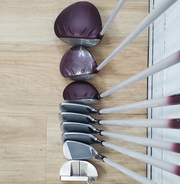 二手超美品 女生 女用PING GLe2 11.5°/19°/26° 開球木桿/3號球道木桿/5號小雞腿/7-S(共5支)鐵桿組 搭配ULT240 J 37/35/40/38 L桿身+SHEA 33"推桿 搭配二手超美品PING腳架式球袋 