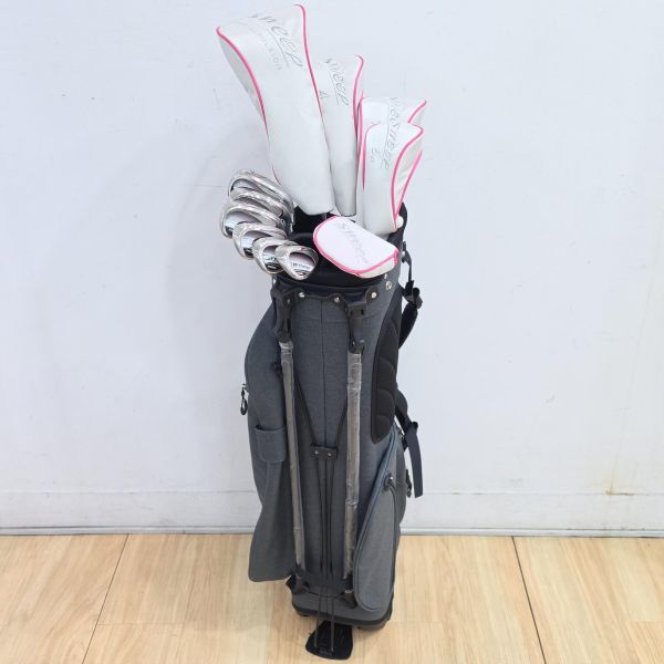 二手近新品 女生 女用PRGR sweep ᴍ-𝟣𝟧 11.5°/18°/24°/29° 開球木桿/4號球道木桿(𝟣𝟧𝟢)/7號球道木桿(𝟣𝟥𝟢)/6號小雞腿(𝟣𝟣𝟢)/7-S(共6支)鐵桿組 搭配M-30 39/40/37/38/43-39 L桿身+ᴘᴛ-𝟣𝟧 32"推桿 9成新近全新(共11支) 搭配全新類牛仔布腳架式球袋 