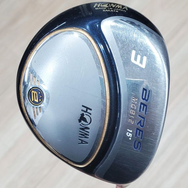 二手美品HONMA BERES MG812(3顆*) 15° 3號球道木桿 搭配ARMRQ ᴜᴅ𝟧𝟦(3顆*) 55.5 S桿身 