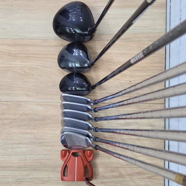 二手超美品HONMA GS 9.5°/15°/21° 開球木桿/全新3號球道木桿/4號小雞腿 搭配SPEEDTUNED 𝟦𝟪 51/51/54 S/S/SR桿身+TR21X 6-10(共5支)鐵桿組 搭配N.S.Pro 950 neo 98 S桿身+全新ORLIMAR 56/𝟣𝟣°挖起桿 搭配𝕲𝕺𝕷𝕯 SR桿身+TaylorMade SPIDER ᴛᴏᴜʀ ʀᴇᴅ ʀᴇᴅ ꜱᴍᴀʟʟ ꜱʟᴀɴᴛ 33"推桿(共10支) 搭配二手超美品球袋 