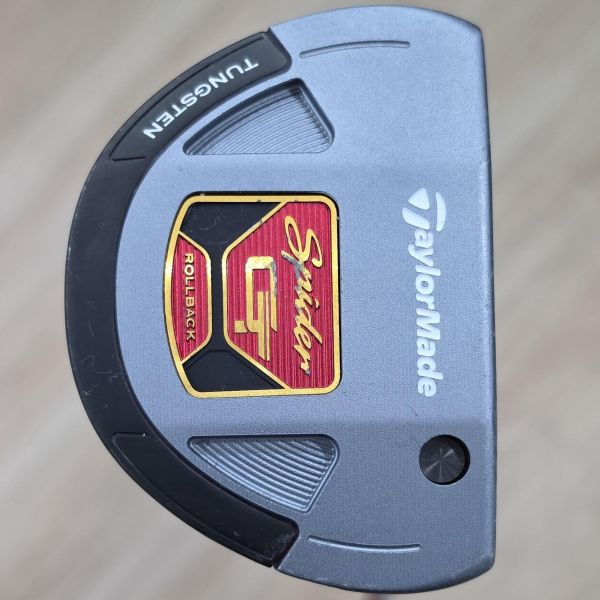 二手美品TaylorMade Spider GT ʀᴏʟʟʙᴀᴄᴋ ꜱɪɴɢʟᴇ ʙᴇɴᴅ(單彎版) ꜱɪʟᴠᴇʀ 34"推桿 