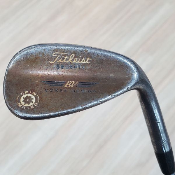 二手品Titleist BV ꜱᴘɪɴ ᴍɪʟʟᴇᴅ ᴠᴏᴋᴇʏ ᴅᴇꜱɪɢɴ SM56·14 56/14°挖起桿 搭配Dynamic Gold W桿身 