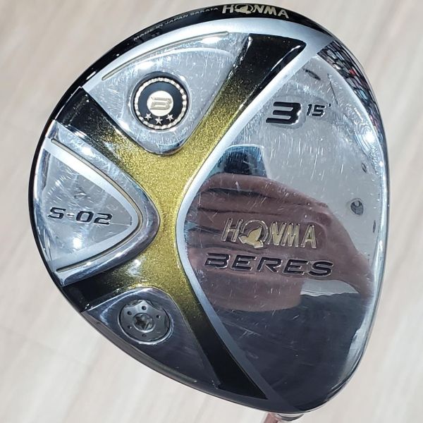 二手美品HONMA BERES S-02(***) 15° 3號球道木桿 搭配ARMRQ 6 *** 𝟦𝟫 49 R桿身 